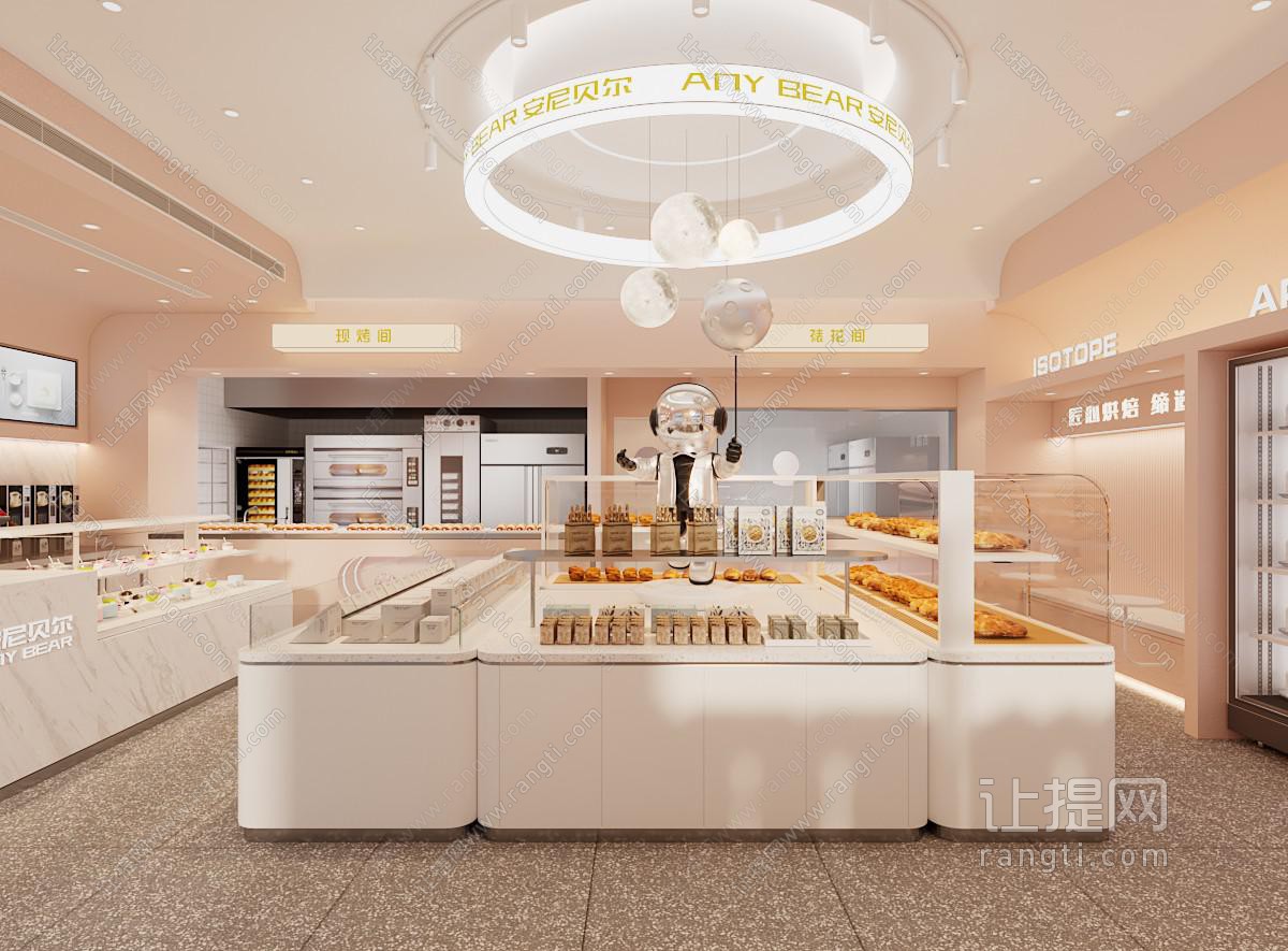 现代奶油色烘焙甜品店
