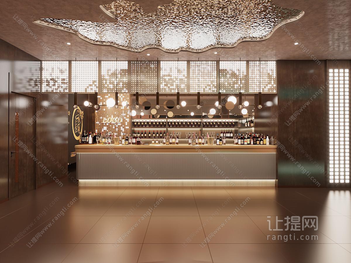 现代饭店餐馆前台
