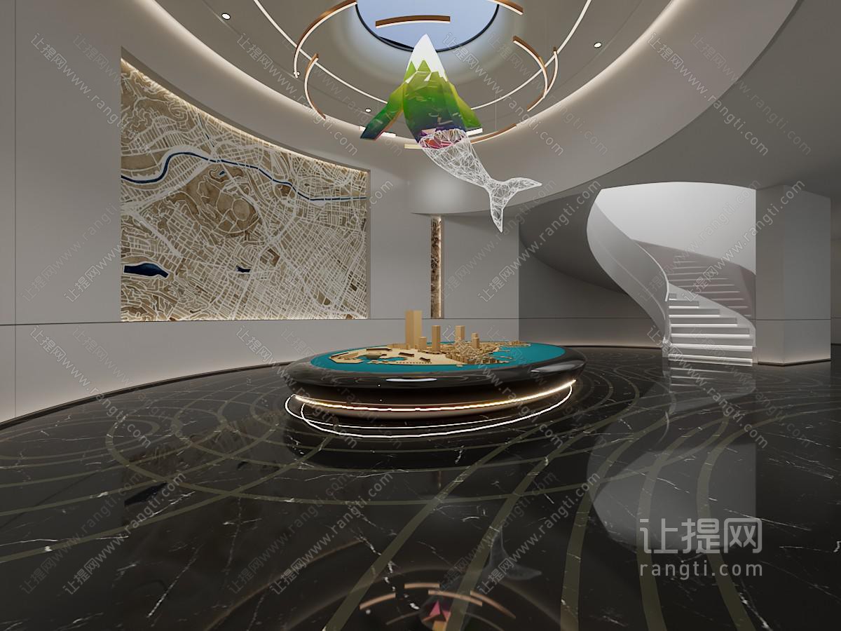 现代售楼处大堂沙盘