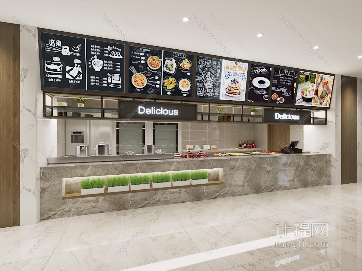 现代饭店餐馆前台点餐台