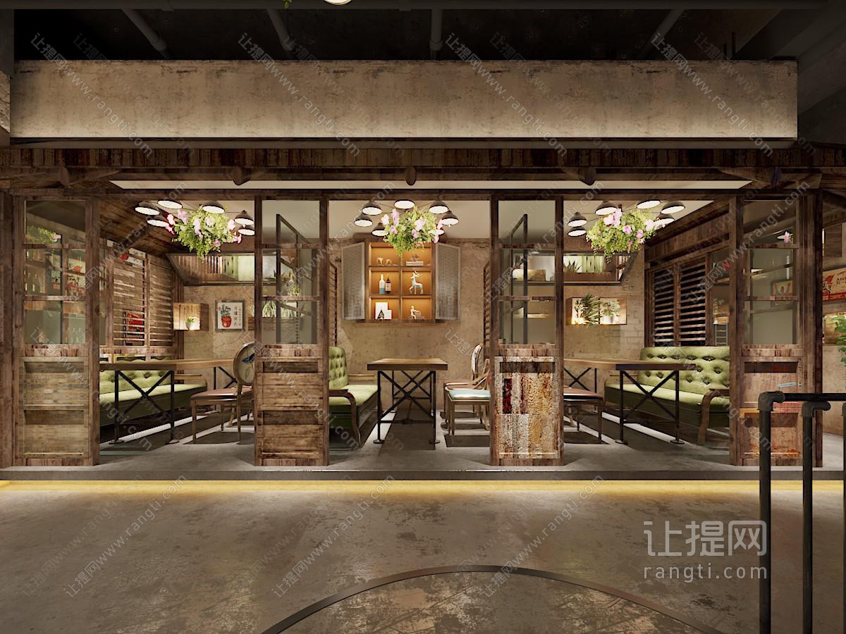 工业loft饭店餐馆就餐区