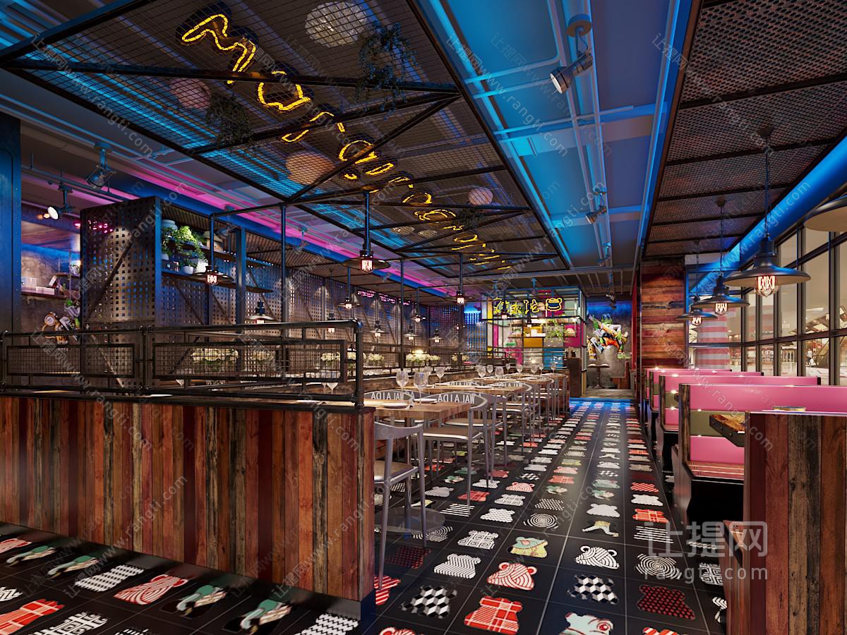 工业loft饭店餐馆就餐区