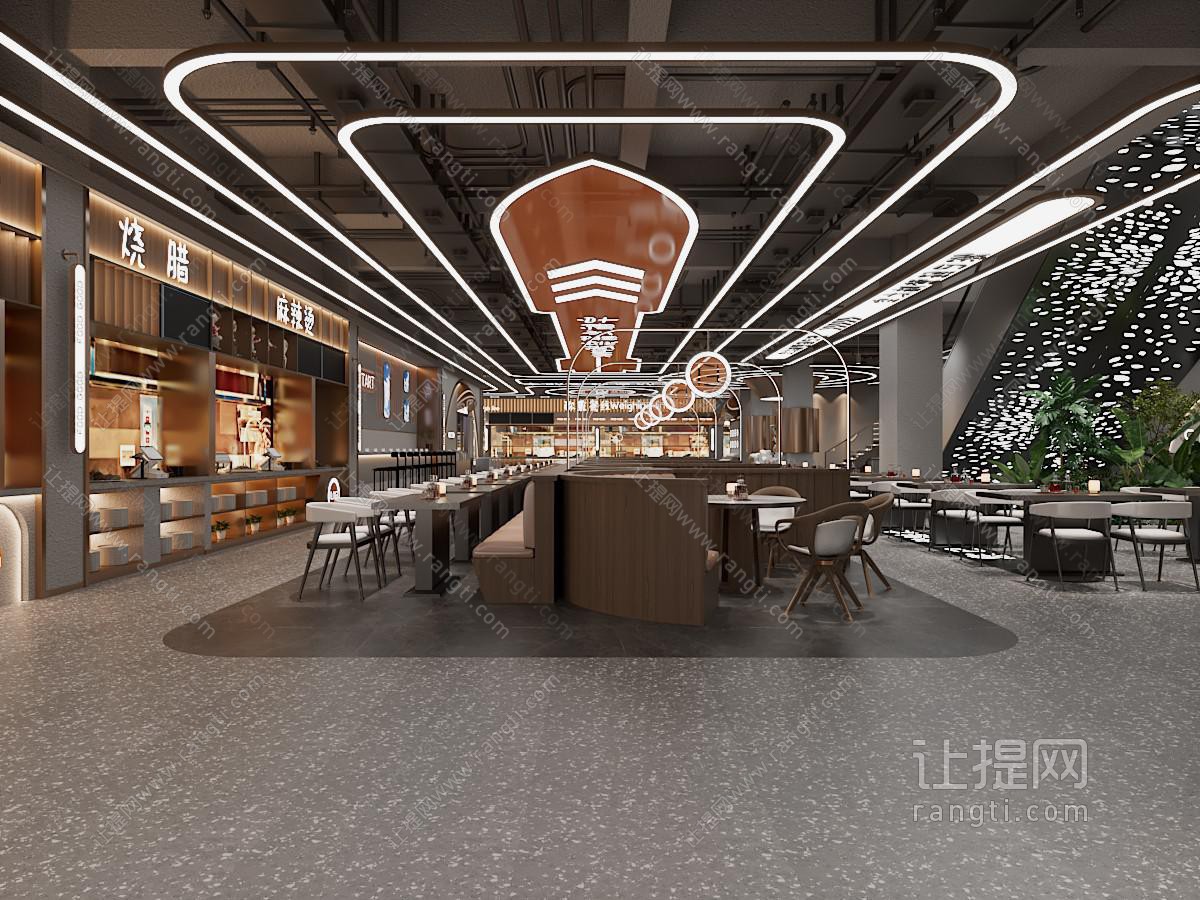 工业loft饭店食堂就餐区