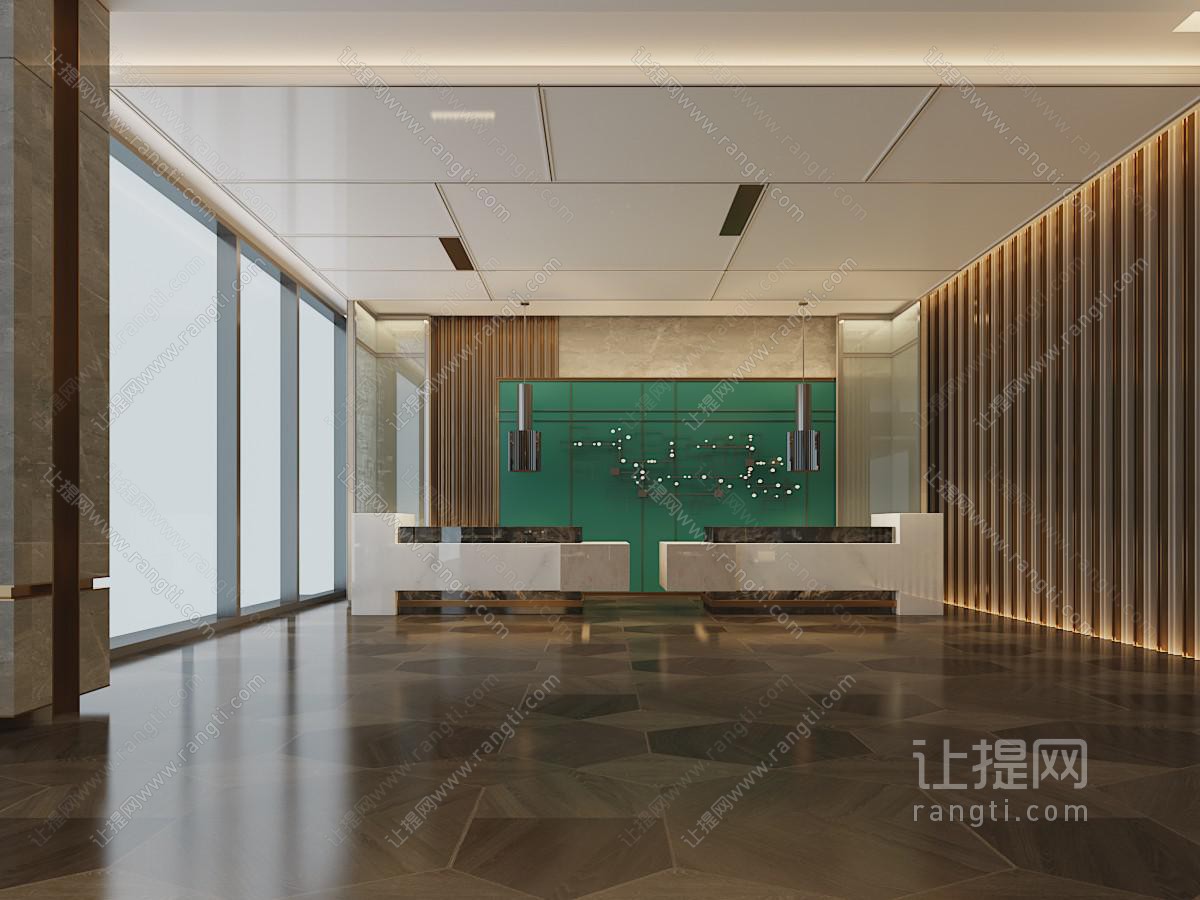 新中式大堂前台接待区