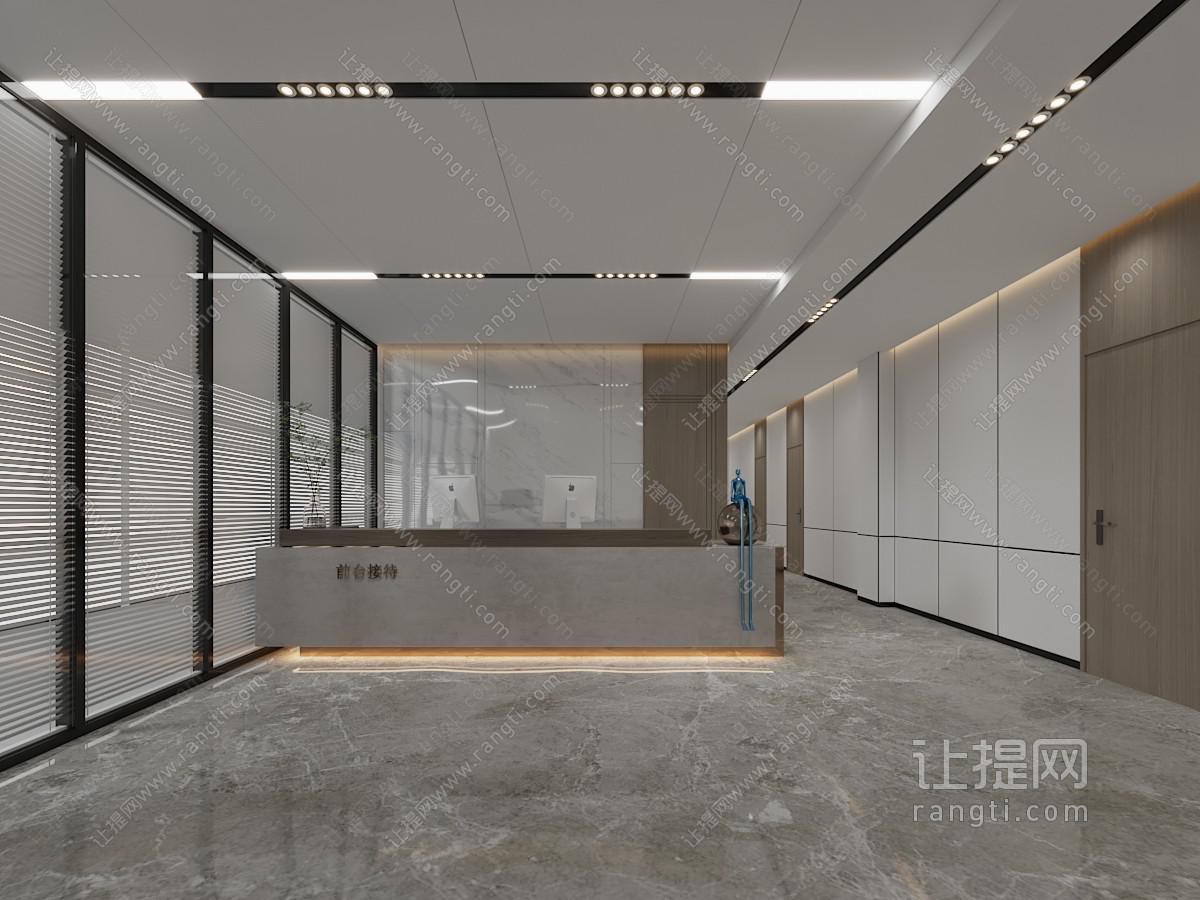 现代大厅前台接待区