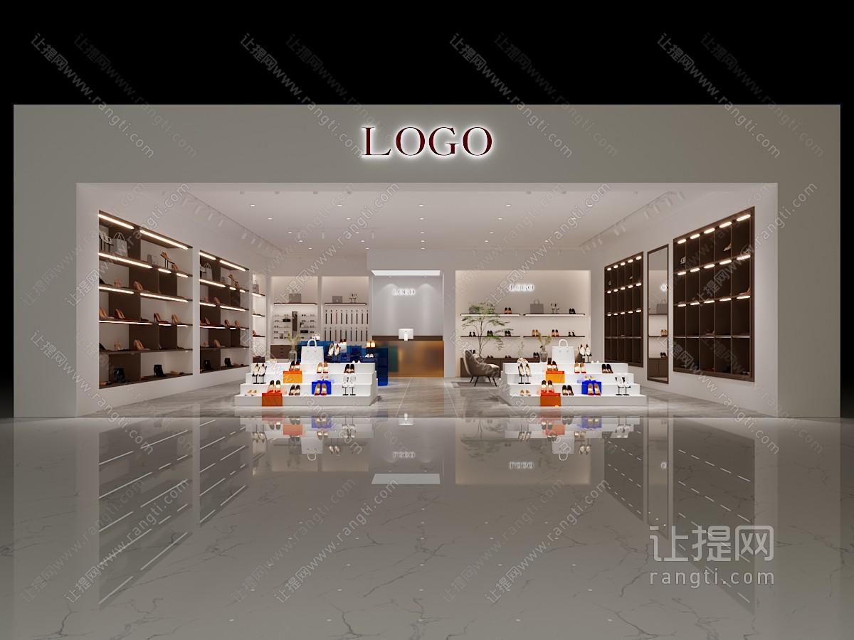 现代女士鞋子专卖店门头