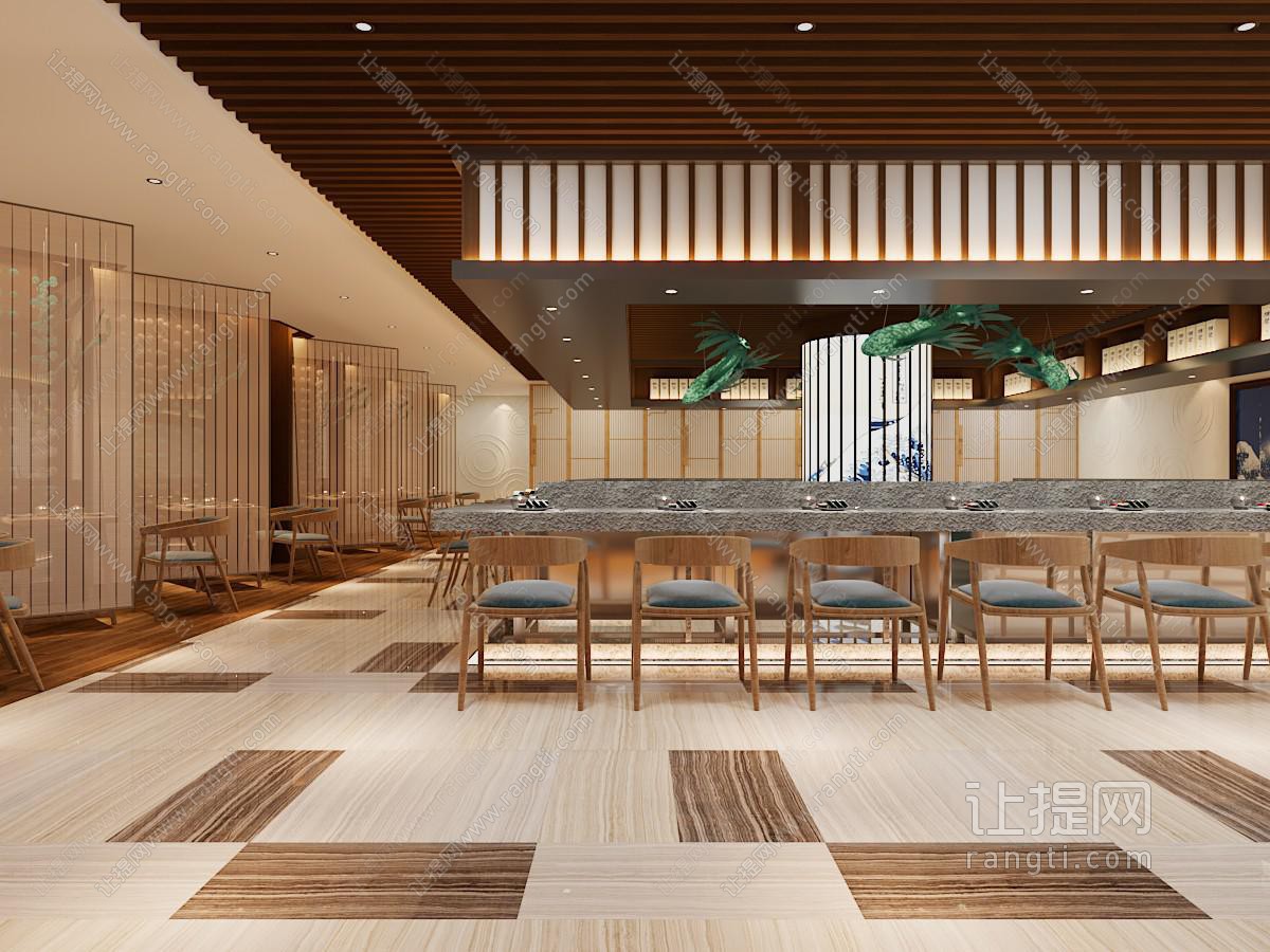 新中式饭店餐馆就餐区