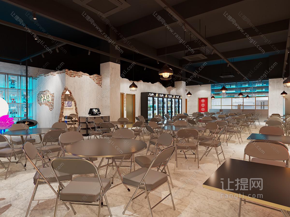 工业loft饭店餐馆就餐区