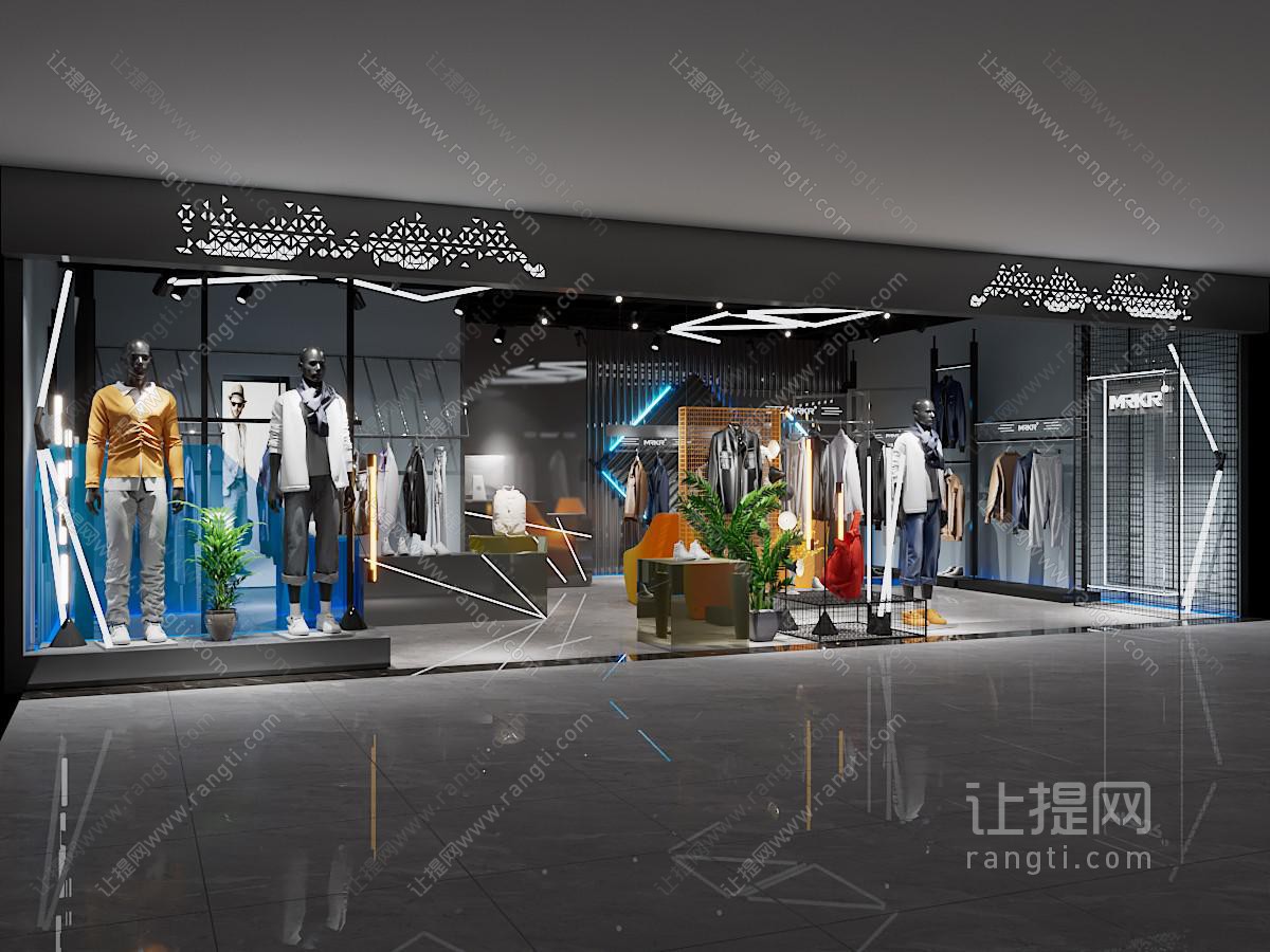 工业loft服装店门头