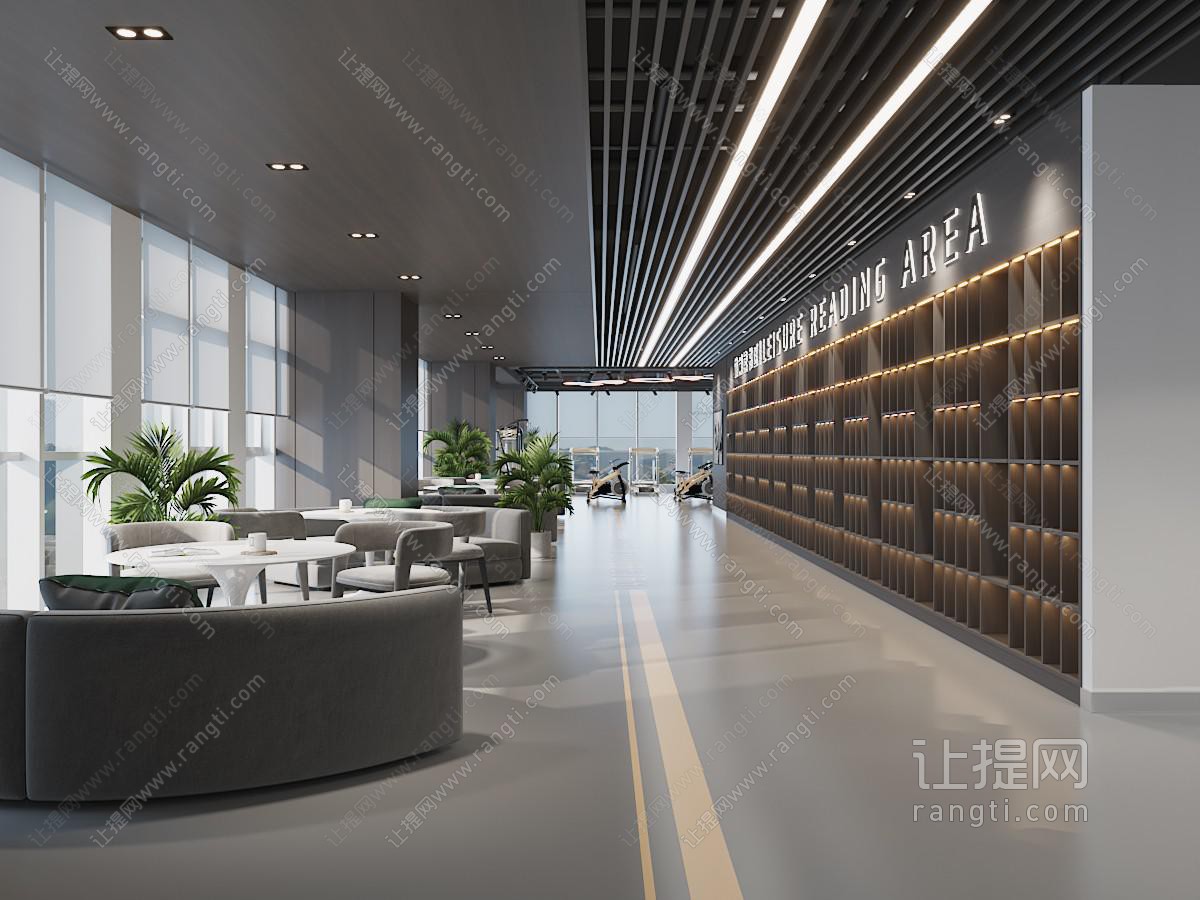 现代公司商务洽谈接待区、休闲区