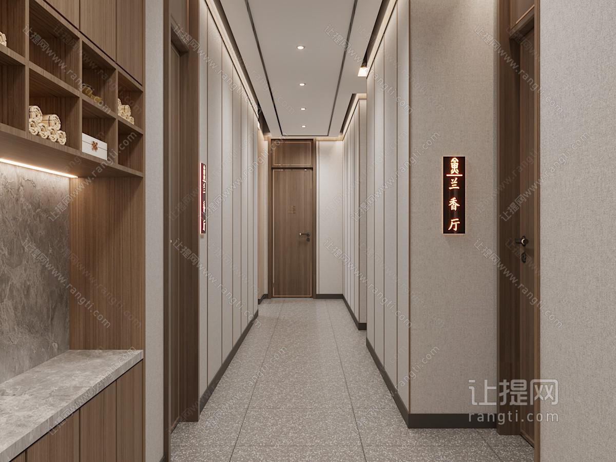 新中式酒店过道