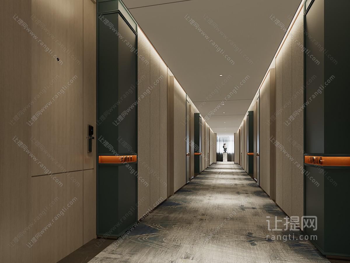 现代酒店客房过道走廊