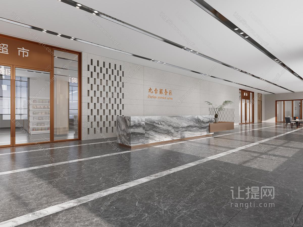 现代服务区大堂前台接待