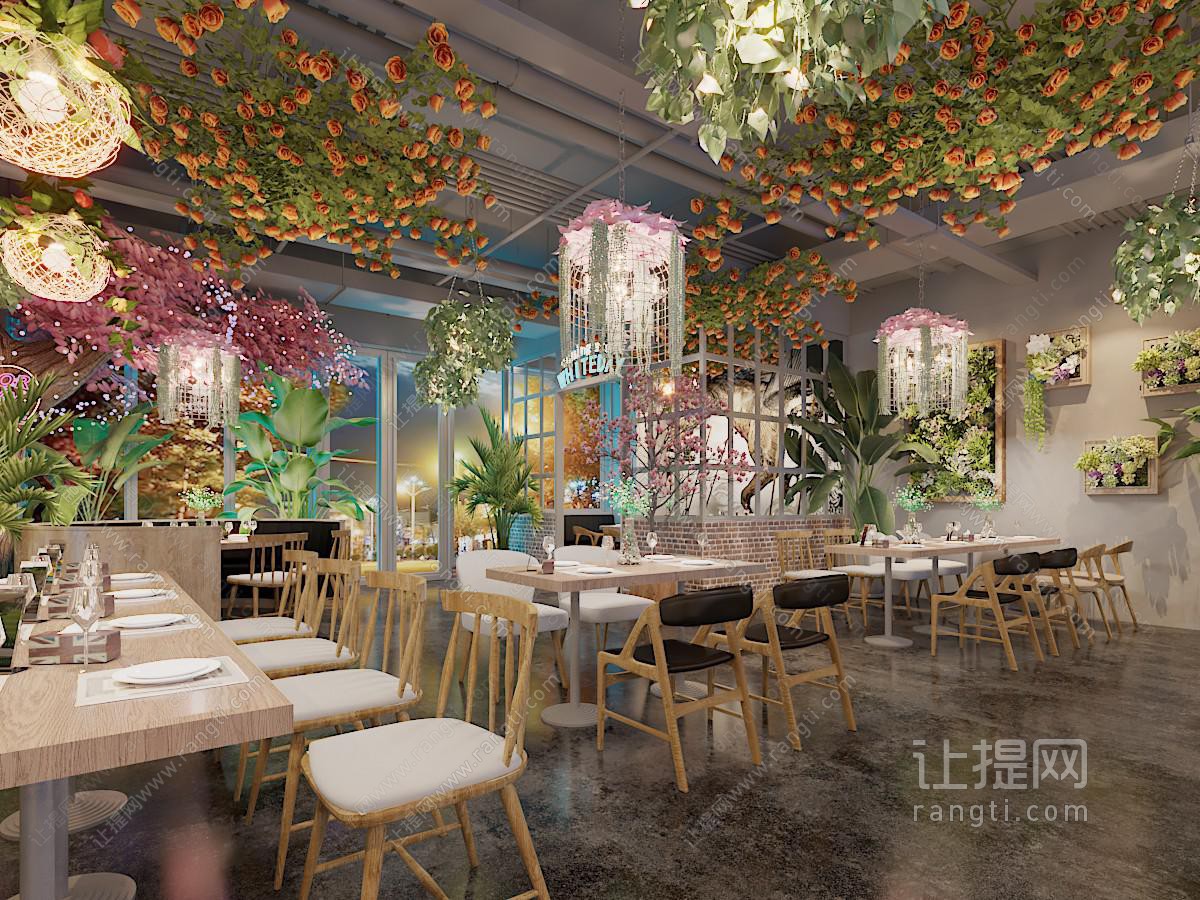 现代饭店餐馆就餐区