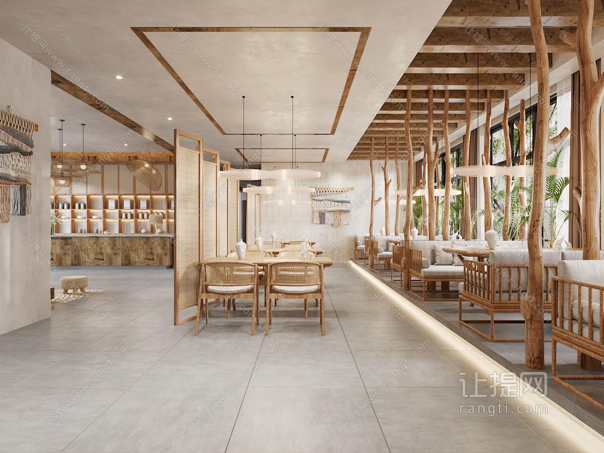 侘寂风饭店餐馆就餐区