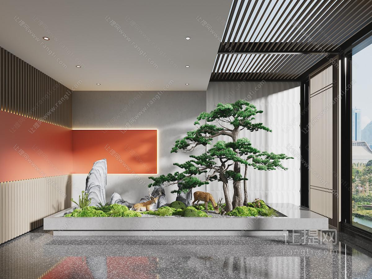新中式室内景观园艺小品
