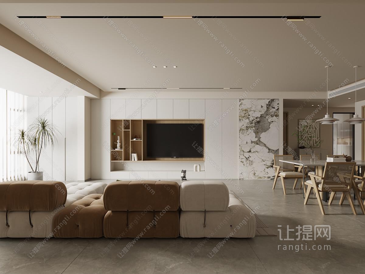 现代客厅餐厅