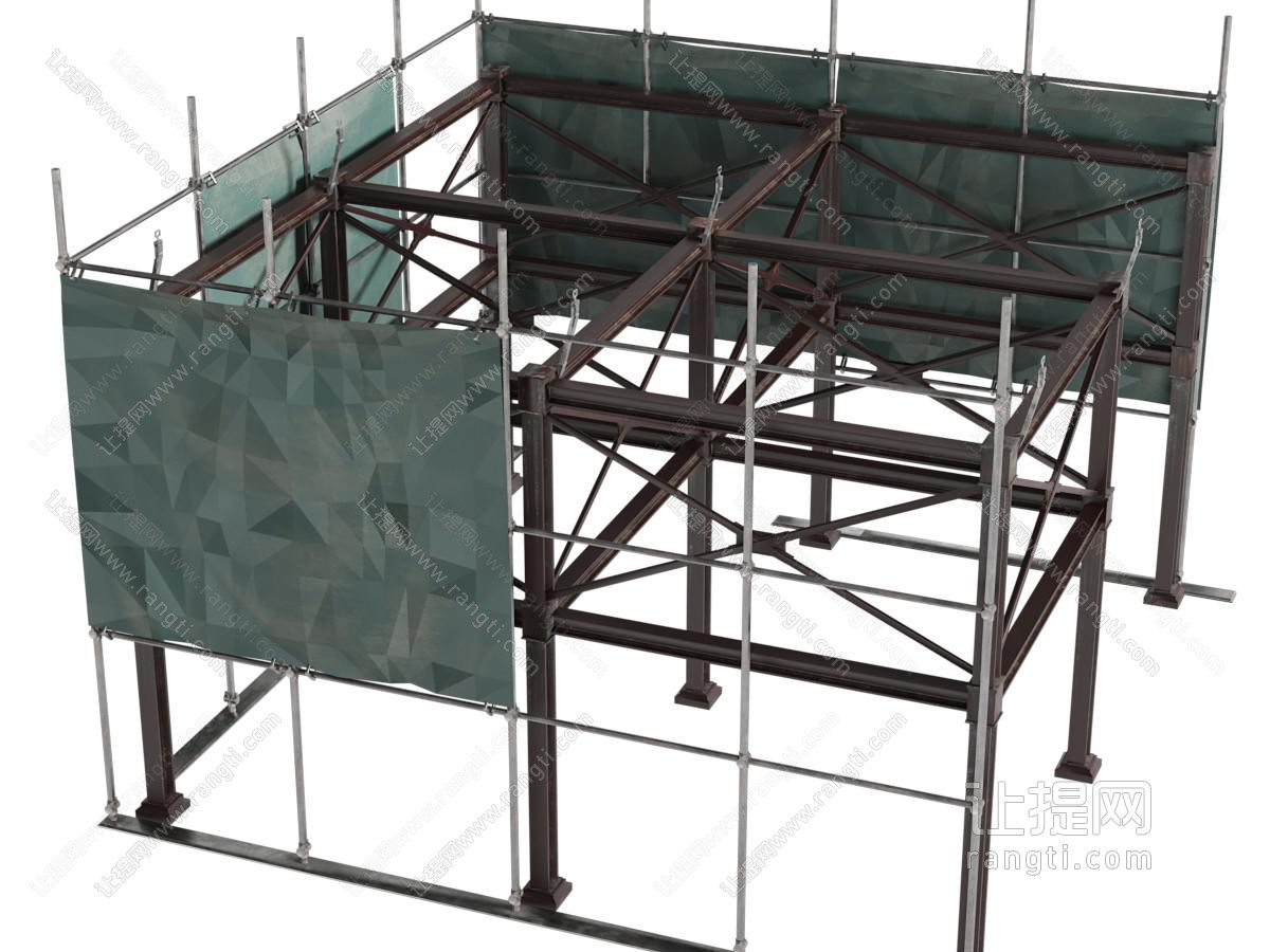 现代建筑工地手脚架、钢架