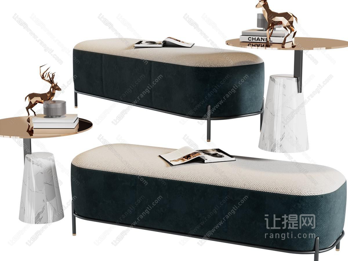 现代沙发凳、边几