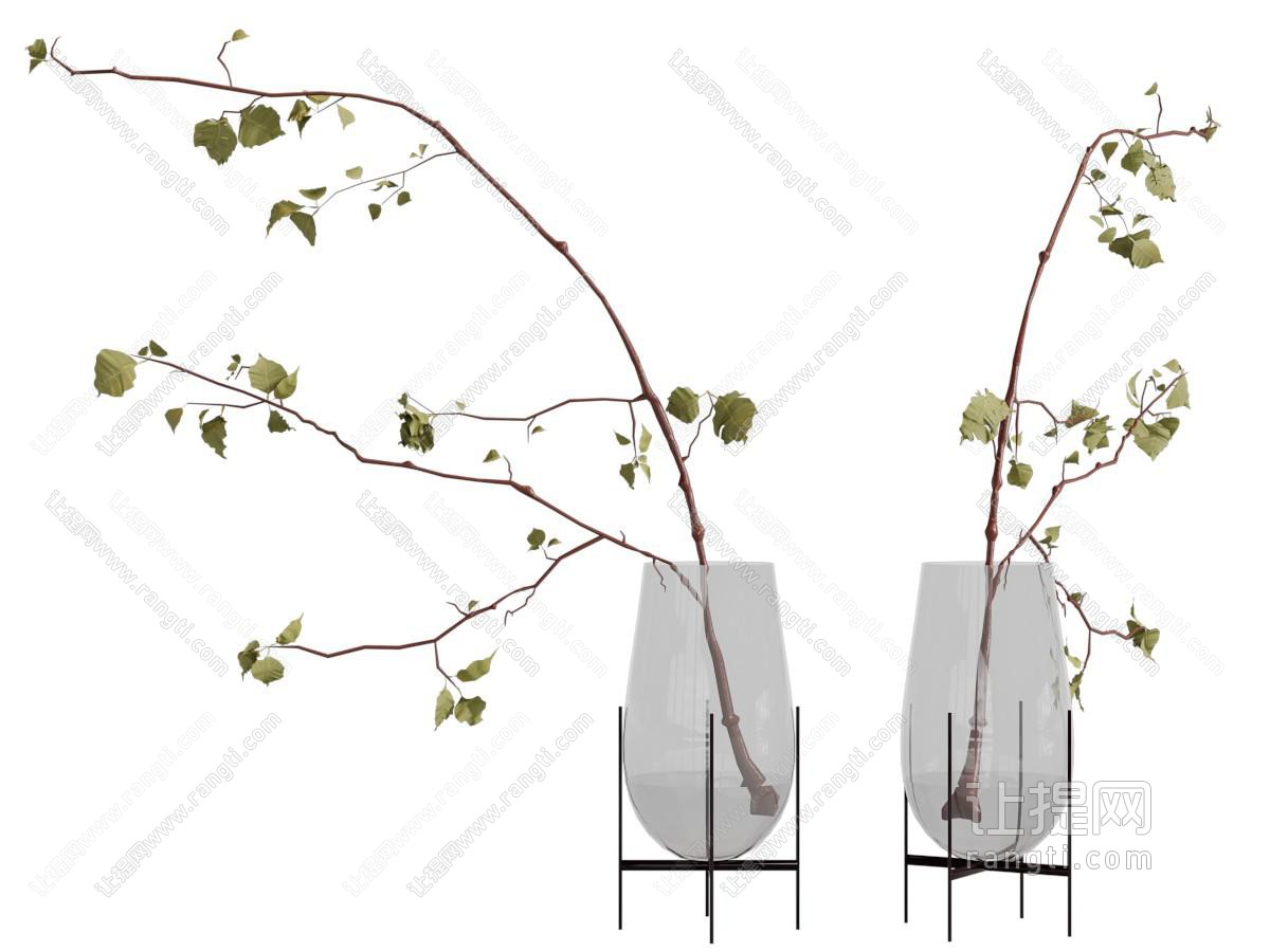 现代玻璃花瓶花卉