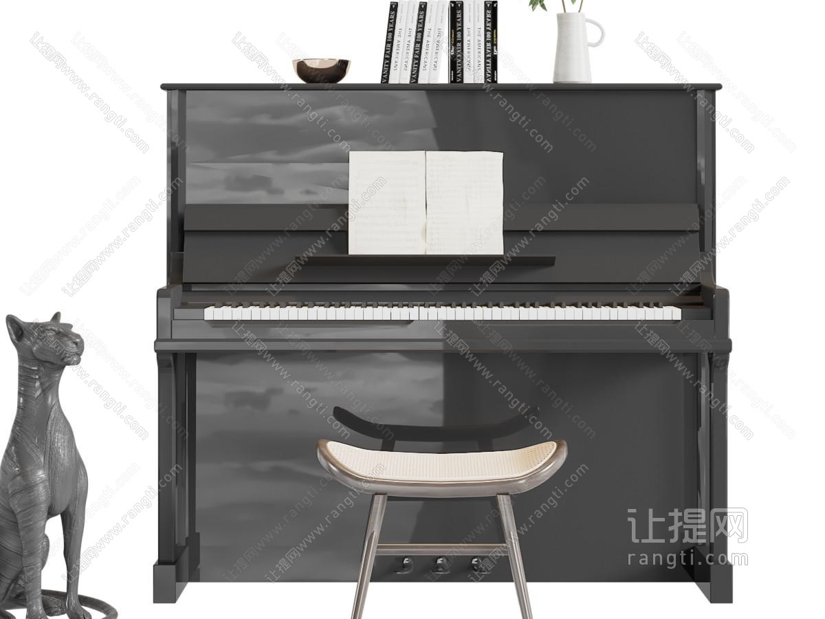 现代黑色钢琴