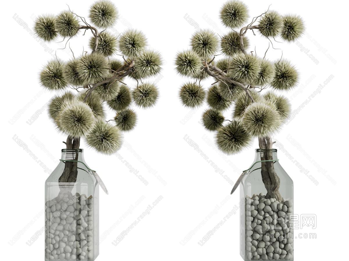 现代玻璃花瓶花卉