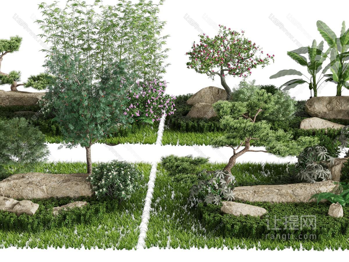 现代公园花草树木景观园艺小品