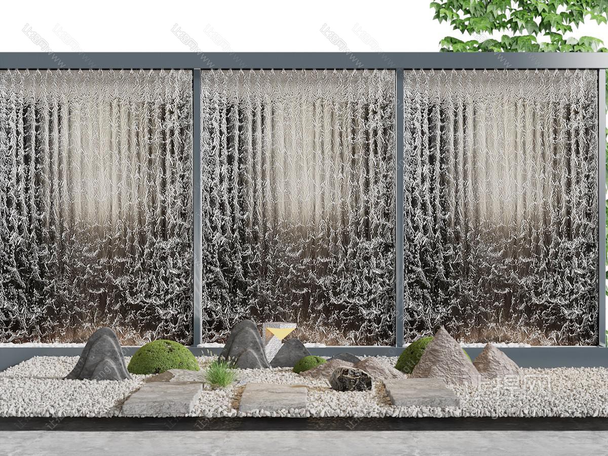 新中式水景、石头景观园艺小品