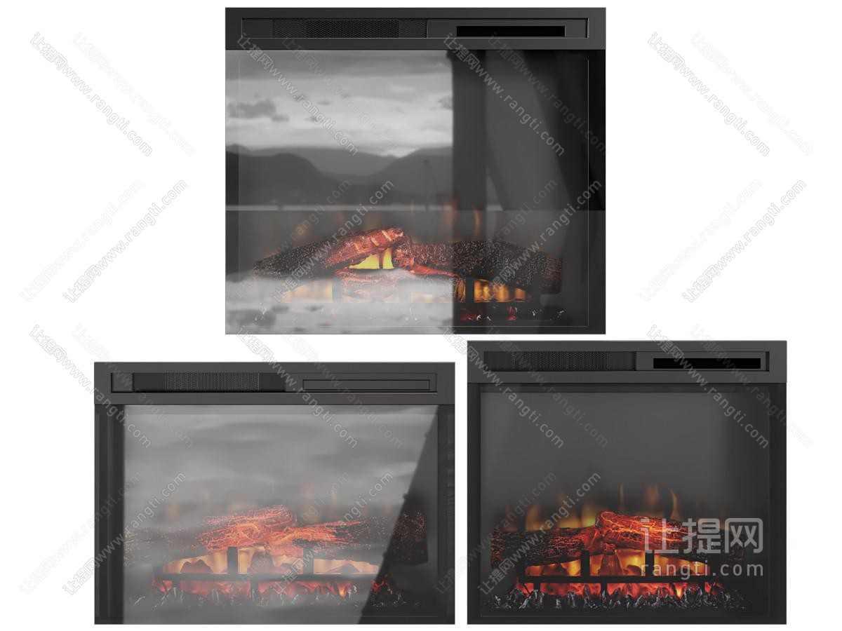 现代黑色壁炉火炉