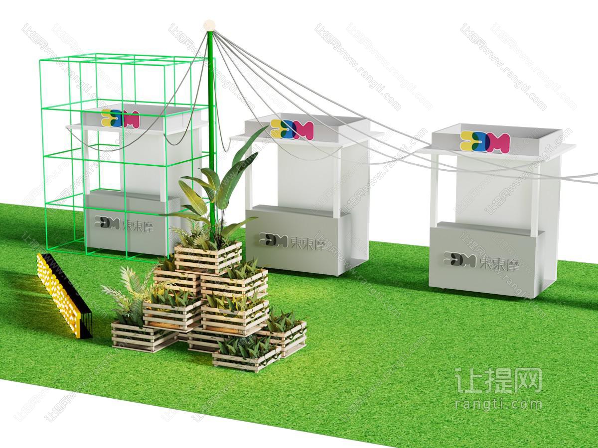 现代户外实木花盆盆栽植物、展柜