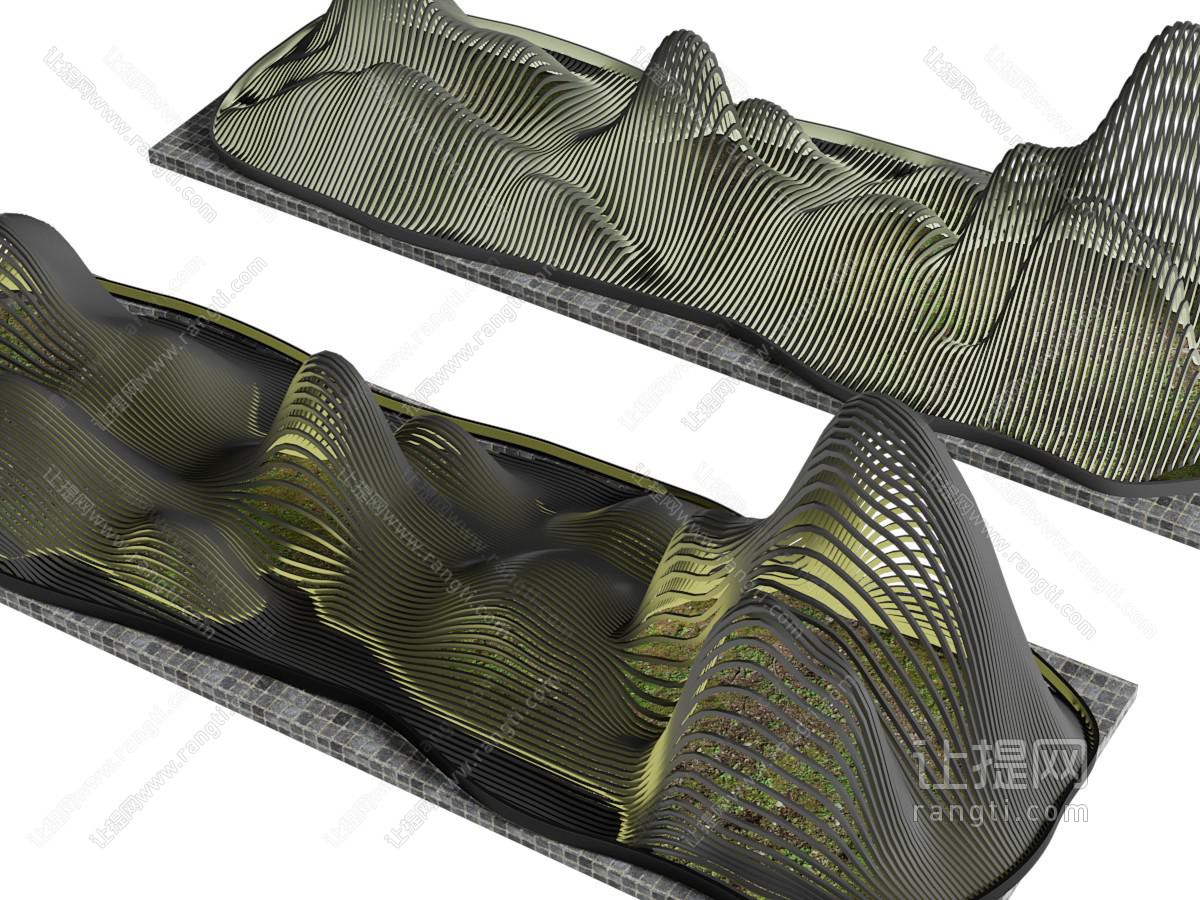 现代城市镂空山脉景观园艺小品