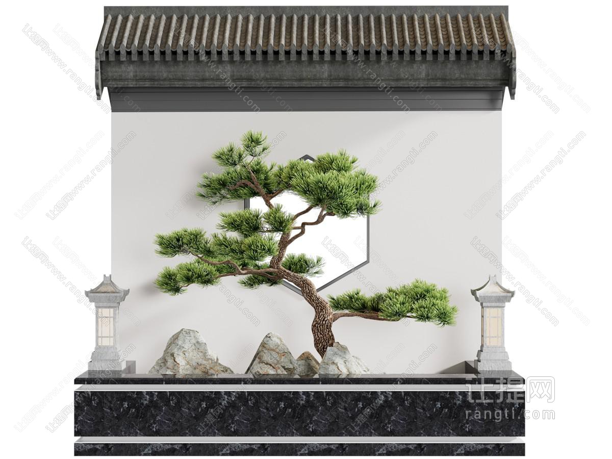 新中式景观墙、园艺小品