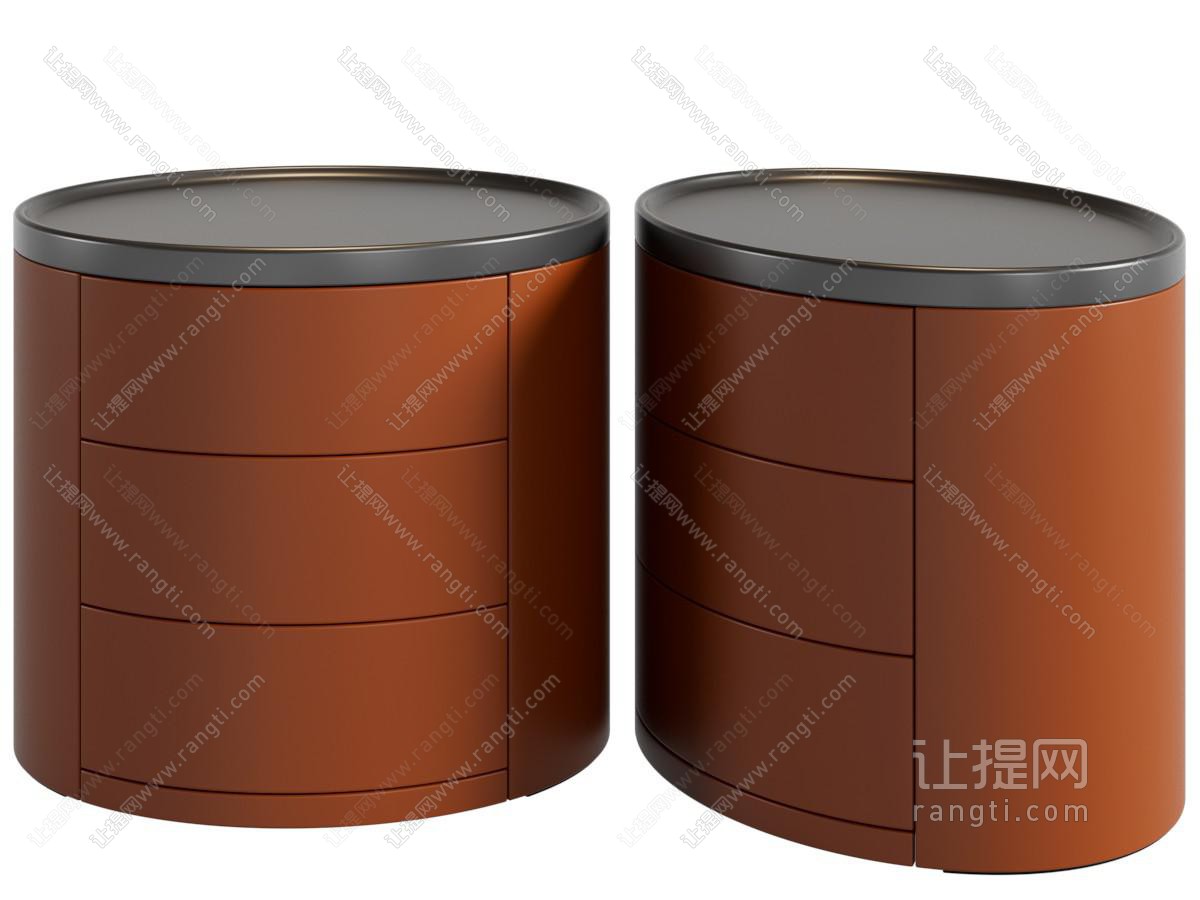 现代椭圆形床头柜