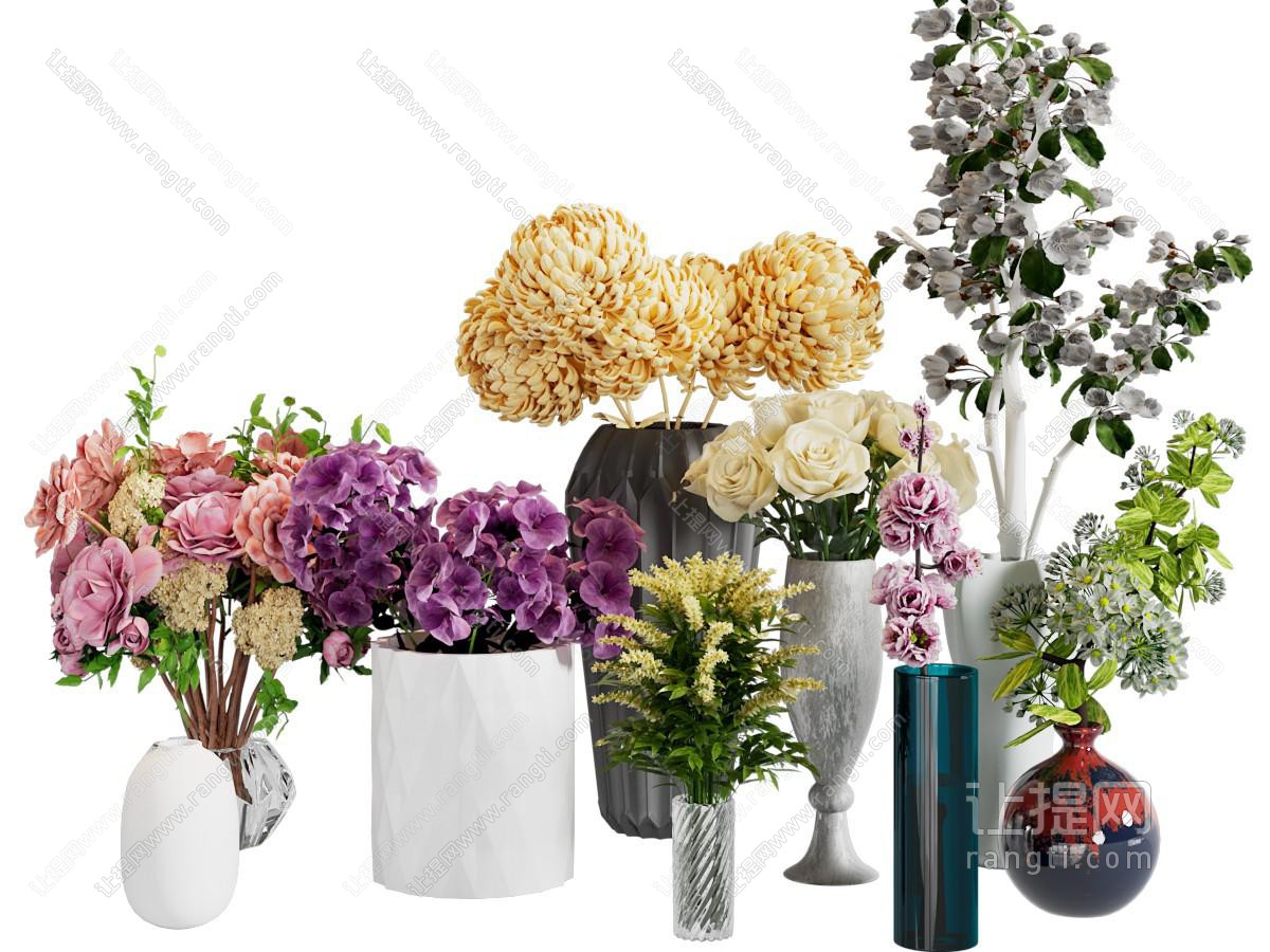 现代花瓶花卉