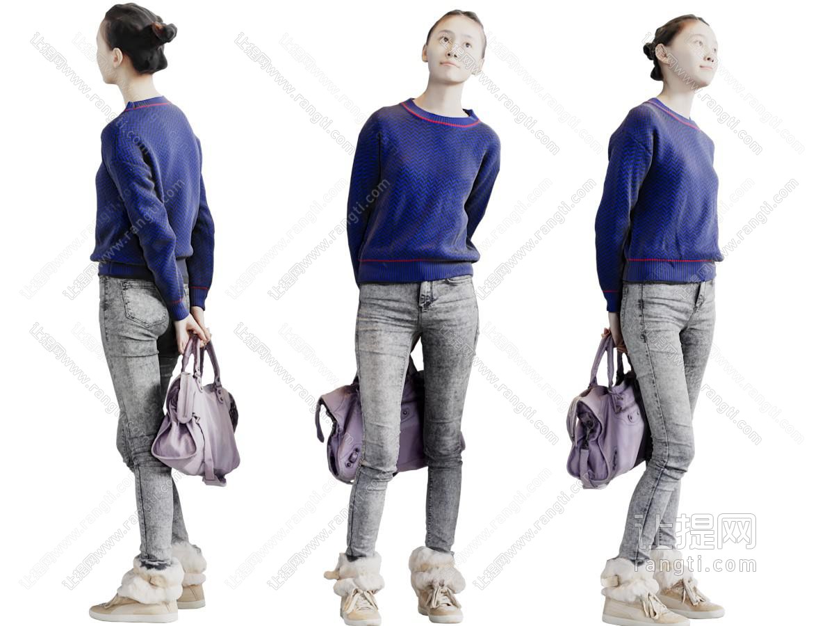 现代提着包的女人