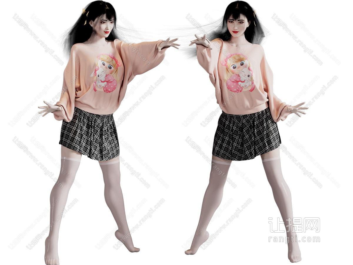 现代跳舞的女孩人物