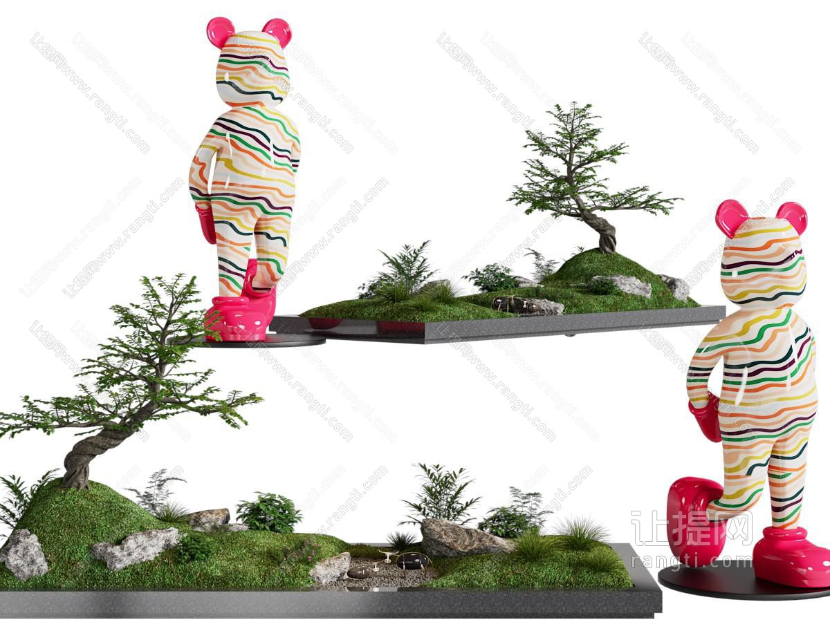 现代花坛花草雕塑景观园艺小品