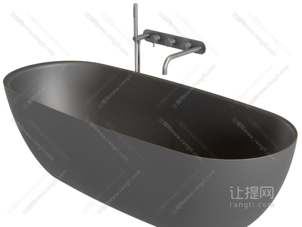 现代黑色陶瓷浴缸浴盆