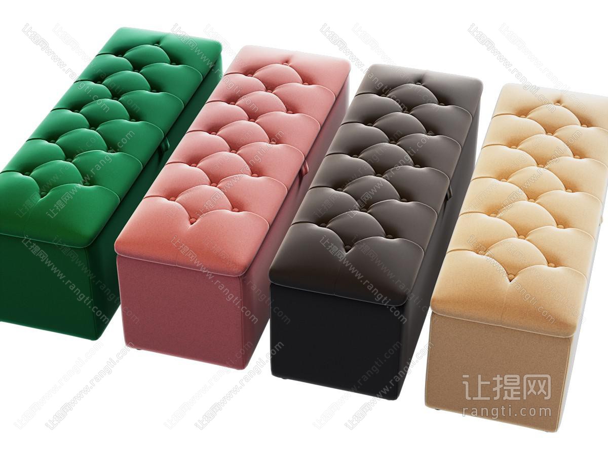 简欧长方形沙发凳子