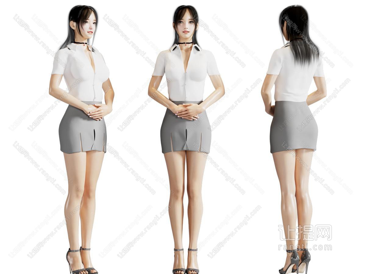 现代迎宾礼仪小姐女人人物