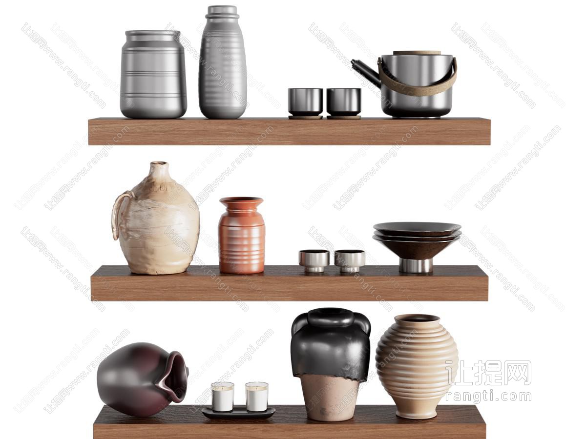 侘寂风陶艺器皿、茶具杯子