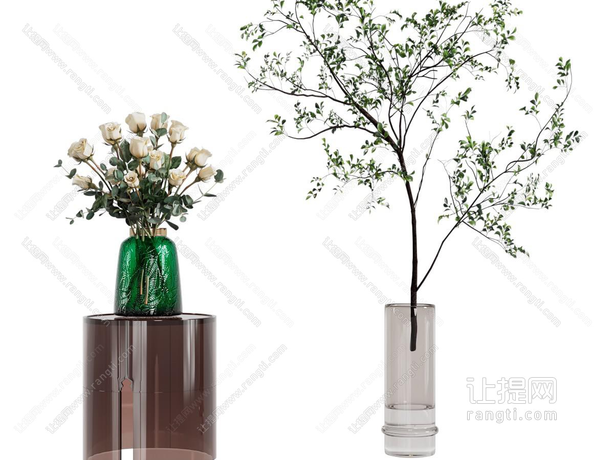 现代花瓶花卉