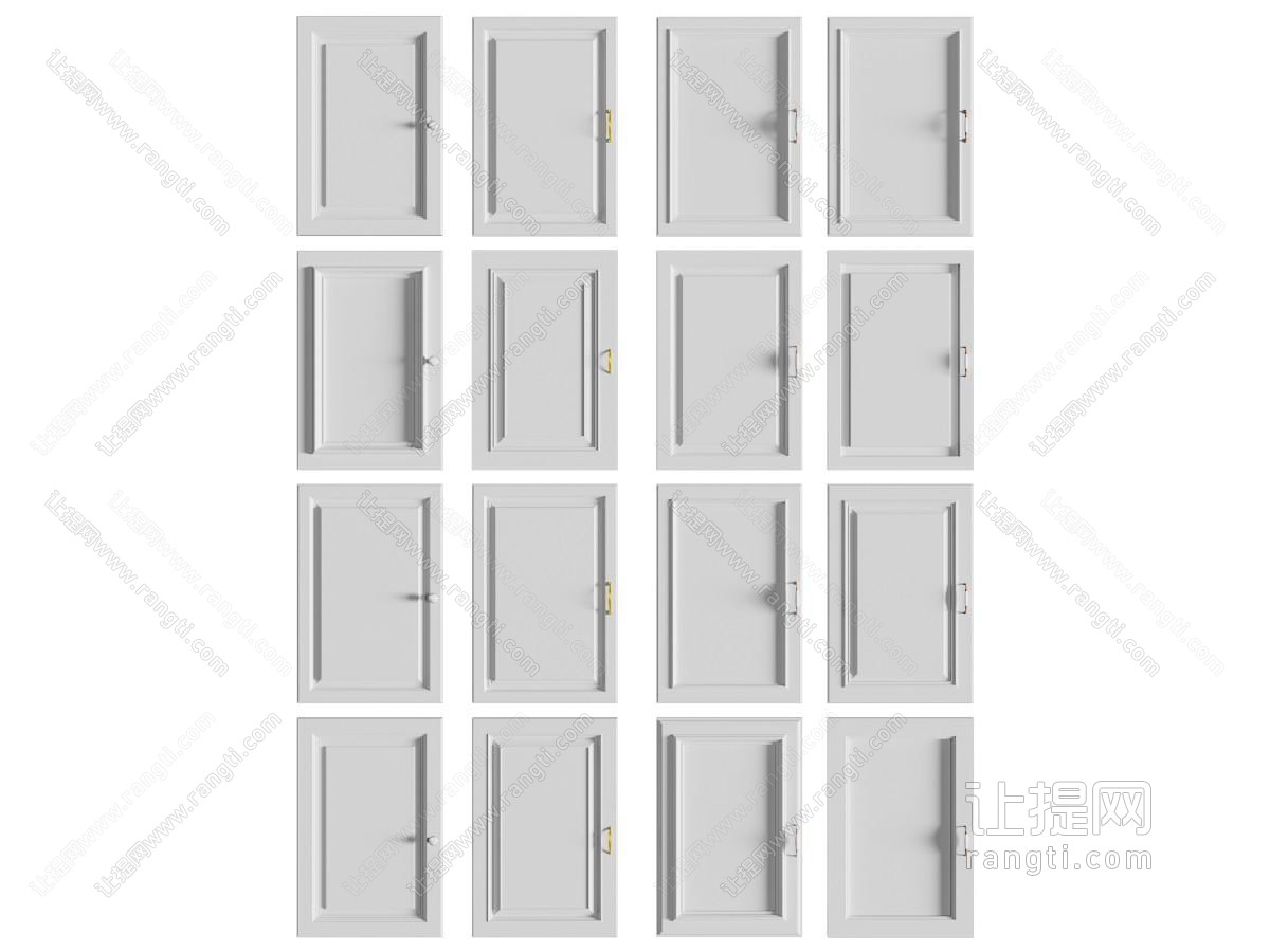 现代白色柜门