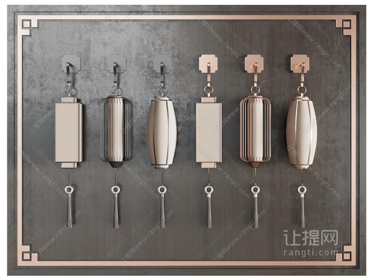 新中式灯笼墙饰挂件
