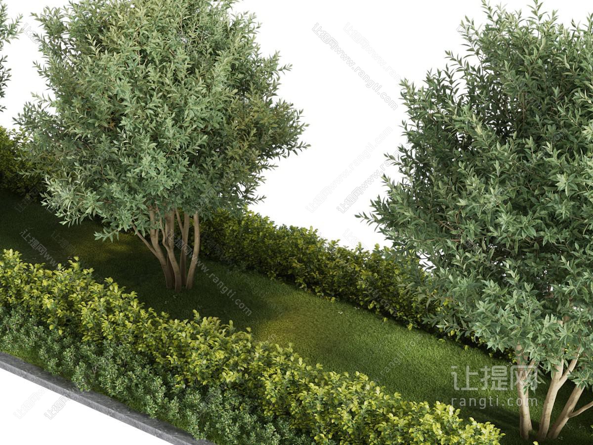 现代道路花坛绿植景观园艺小品