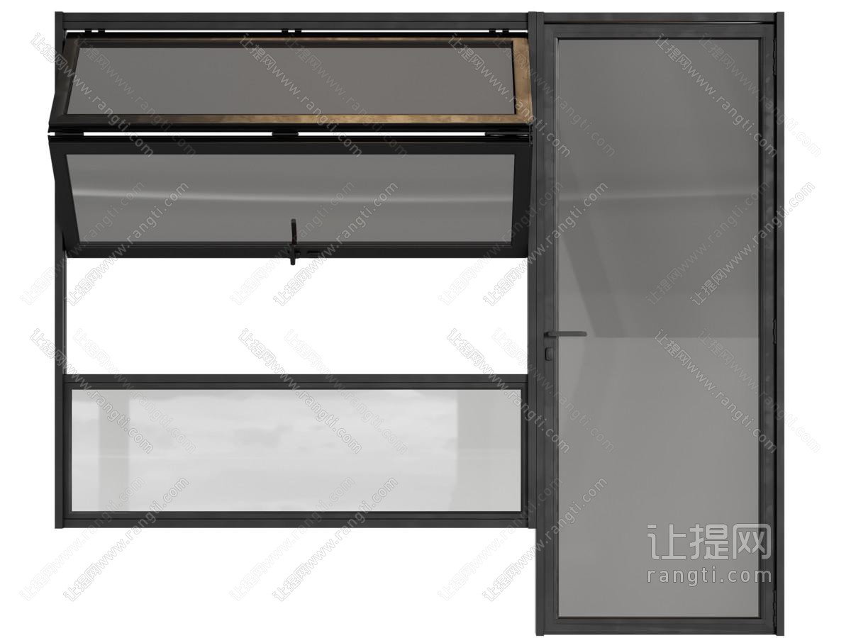 现代带门的折叠窗户