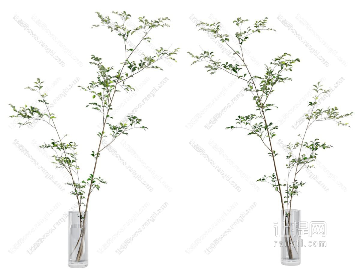 现代花瓶树枝摆件