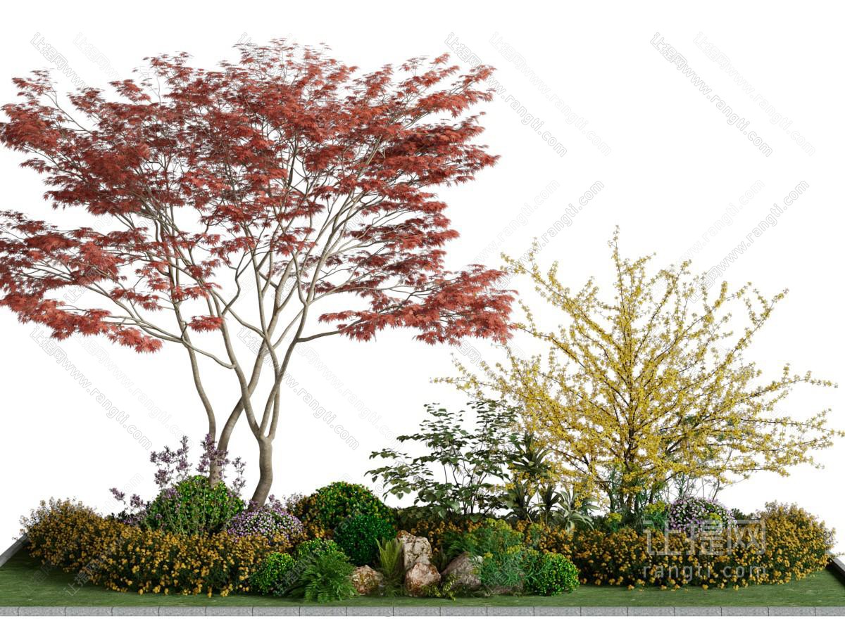 现代花坛树木景观园艺小品