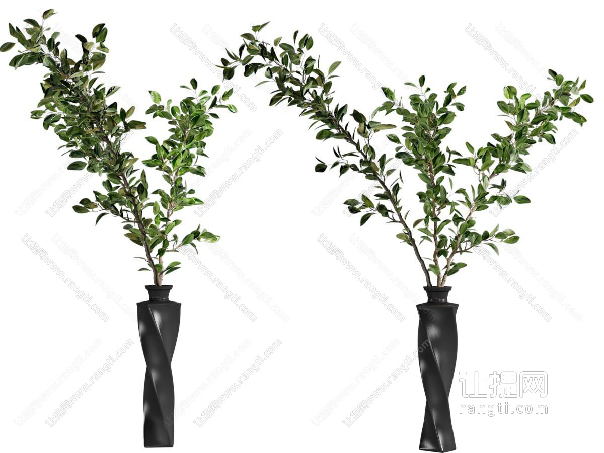 现代陶艺花瓶树枝摆件