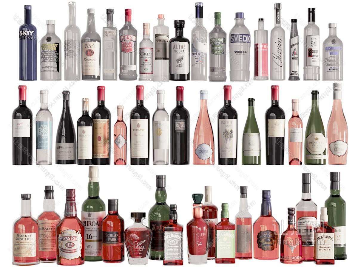 现代香槟红酒酒瓶